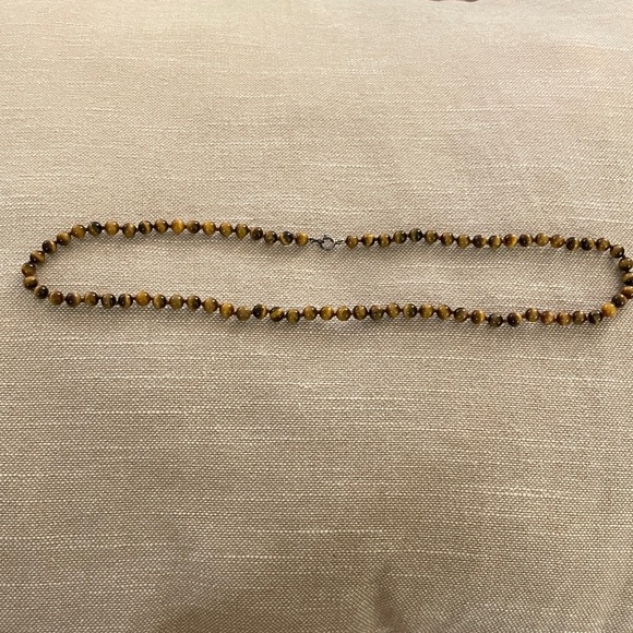 Sterling Silver Tiger’s Eye Beaded Necklace - Picture 6 of 7